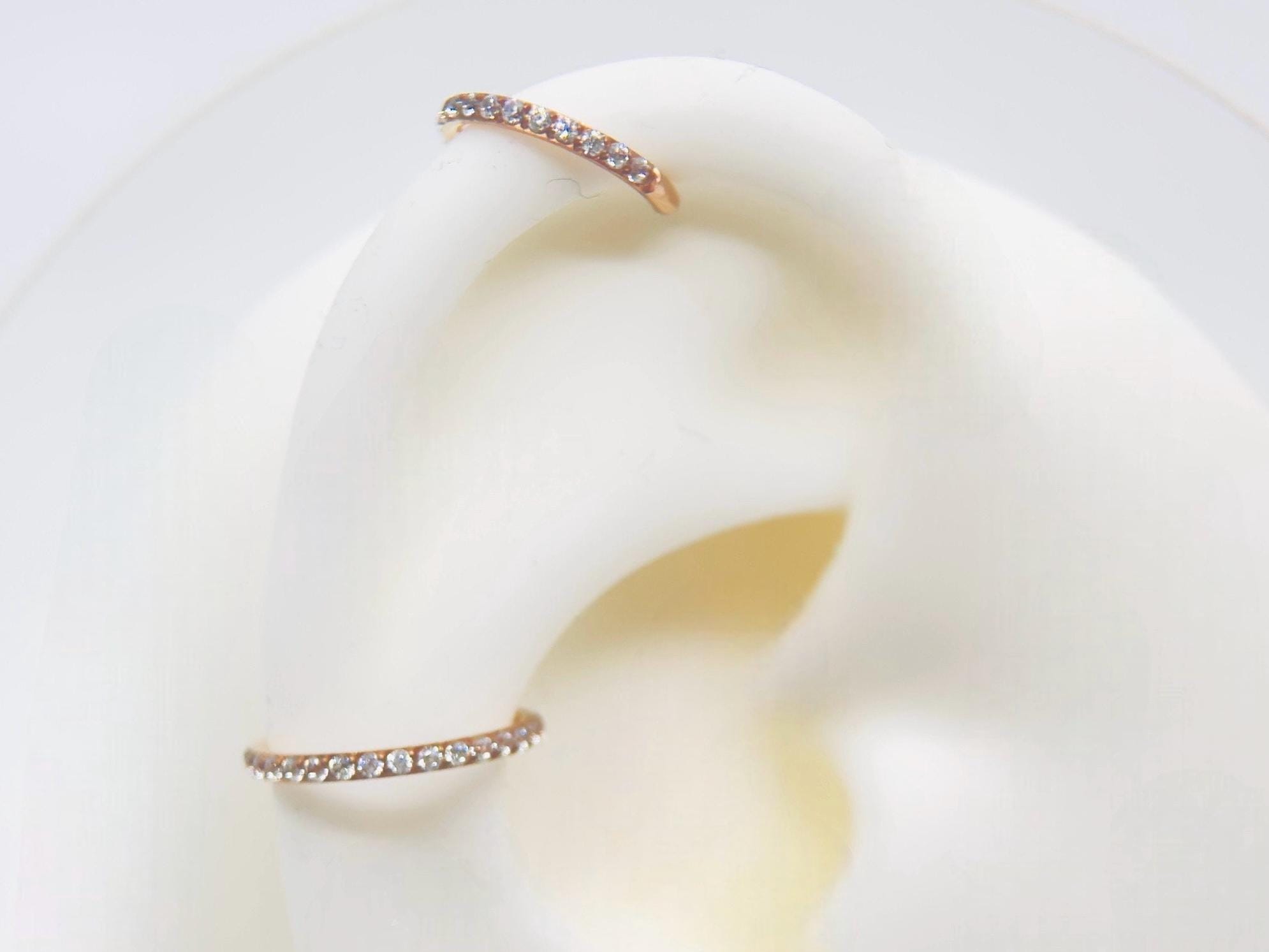 20g Nose Hoop Ring, Dainty Rose Gold Nose Cartilage Helix Lobe Daith Piercing Hoop Ring, Multipurpose Clicker Ring Jewelry