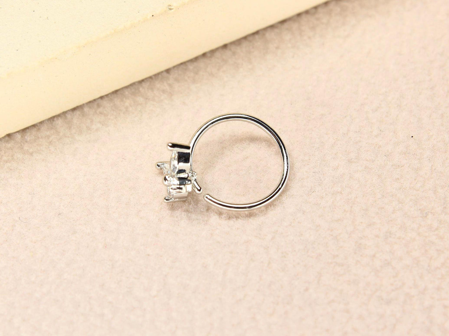 Nose Hoop Ring Silver, 20g Dainty Butterfly Bendable Nose Ring Piercing, Minimalist Nose Jewelry, CZ Butterfly Nose Piercing Body Jewelry