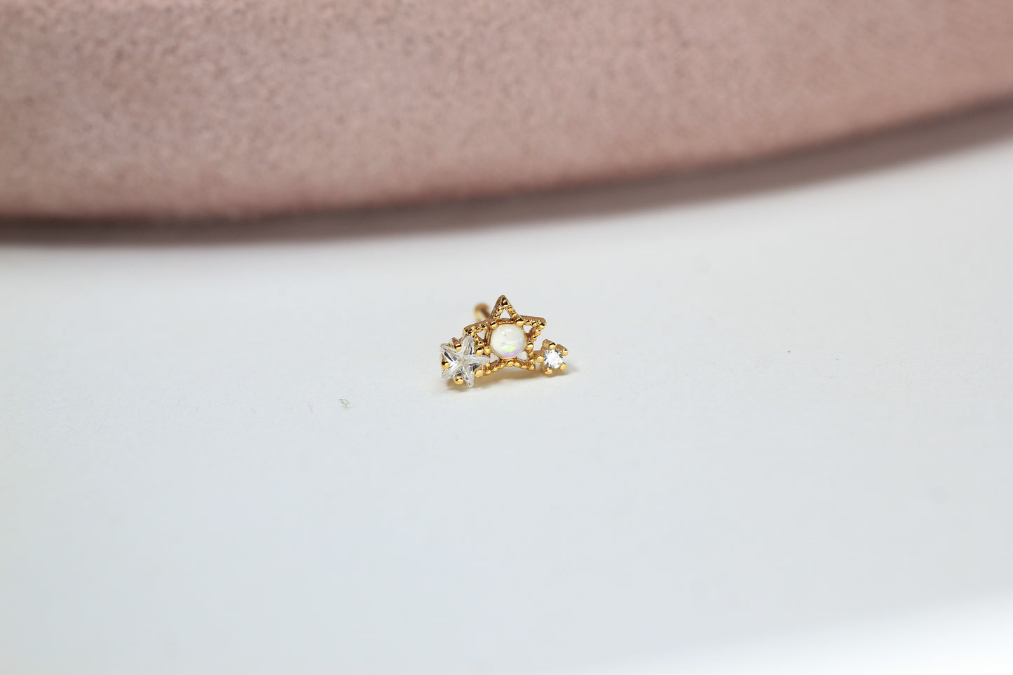 Gold Opal Star Nose Stud