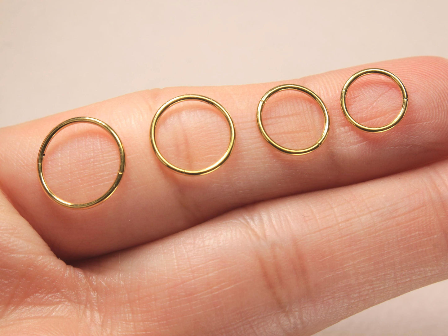 Titanium Nose Hoop Clicker Ring, 20g Dainty Gold Nose Ring Piercing, Plain Gold Nose Ring Body Jewelry