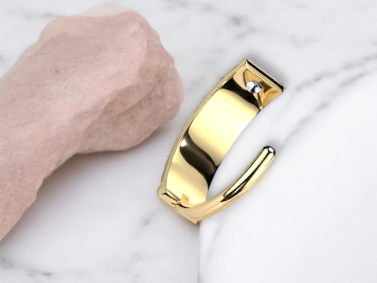 NEW • Titanium Gold Belly Clicker Ring, Triple Line Gem Belly Piercing Clicker Ring Jewelry, Minimalist Navel Piercing