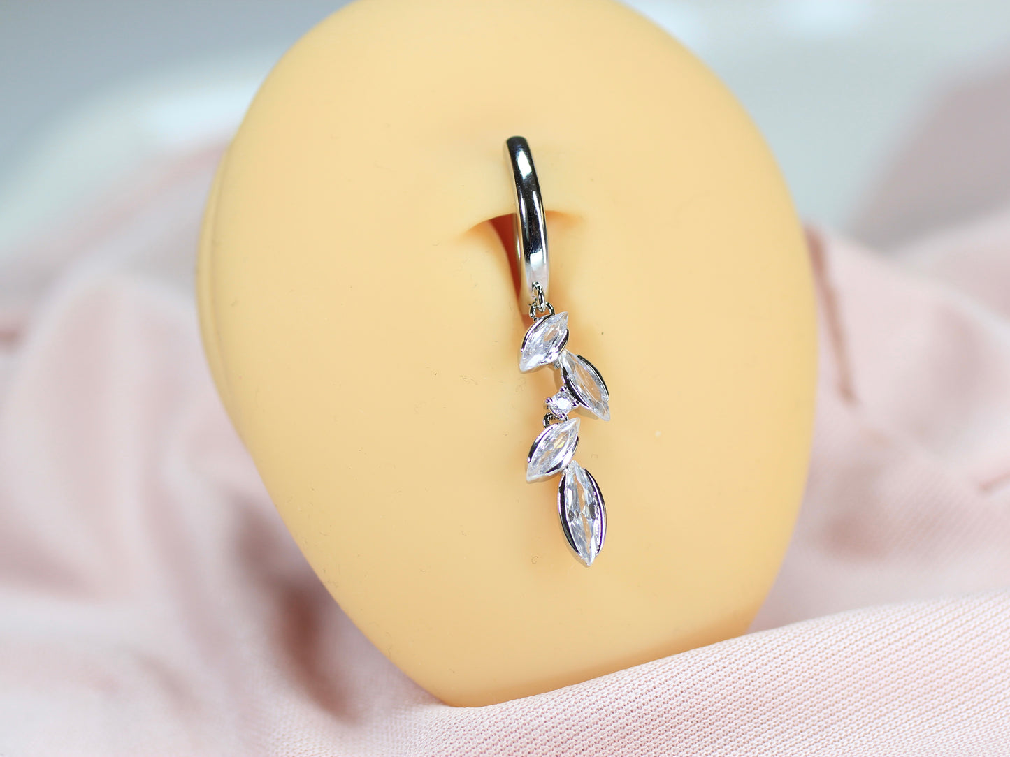 Dangling Vine Leaf Belly Clicker Ring