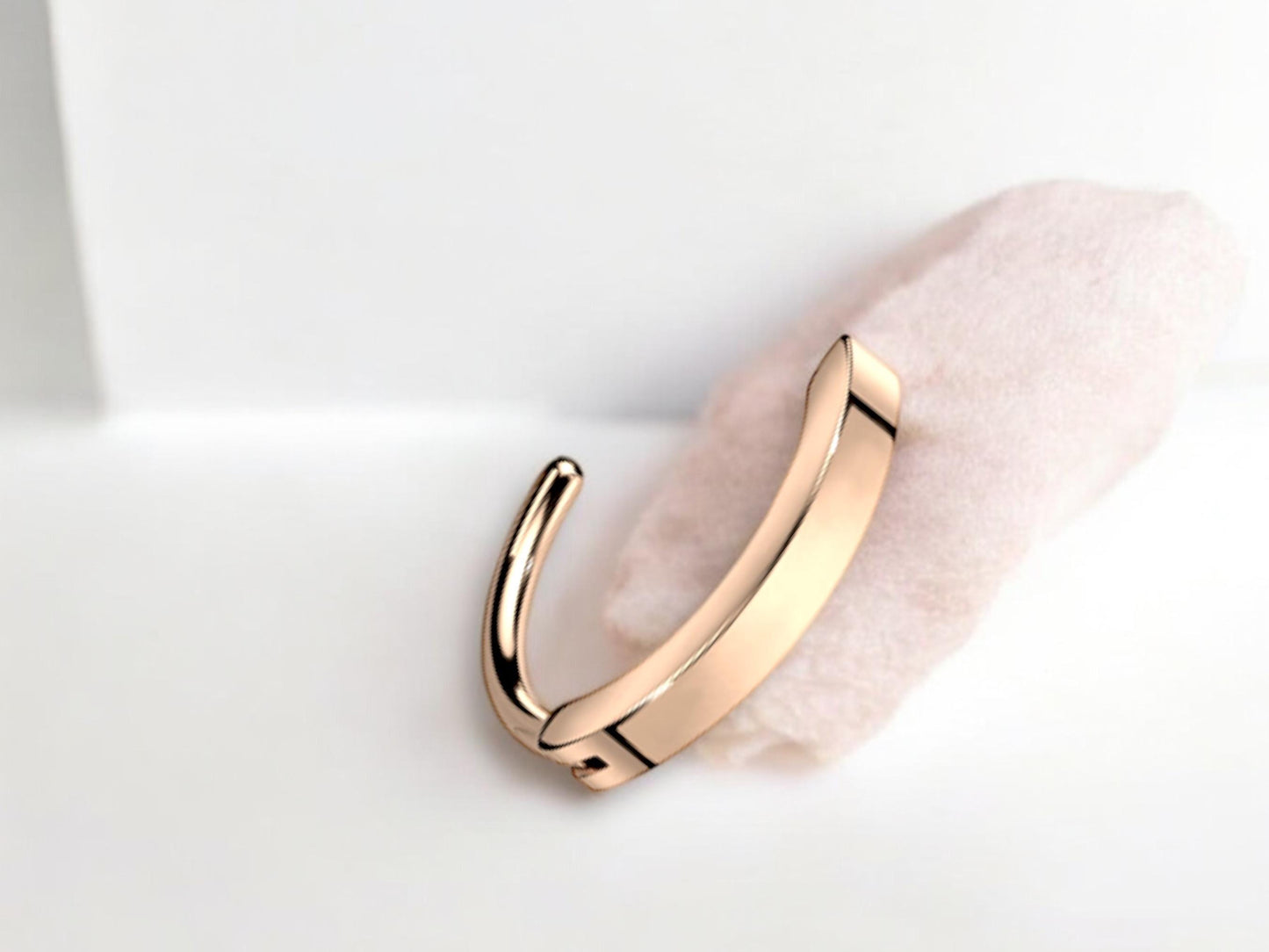 14g Titanium Rose Gold Belly Clicker Ring,Plain Rose Gold Belly Ring Hoop Jewelry,Minimalist Belly Piercing Jewelry, Solid Navel Piercing