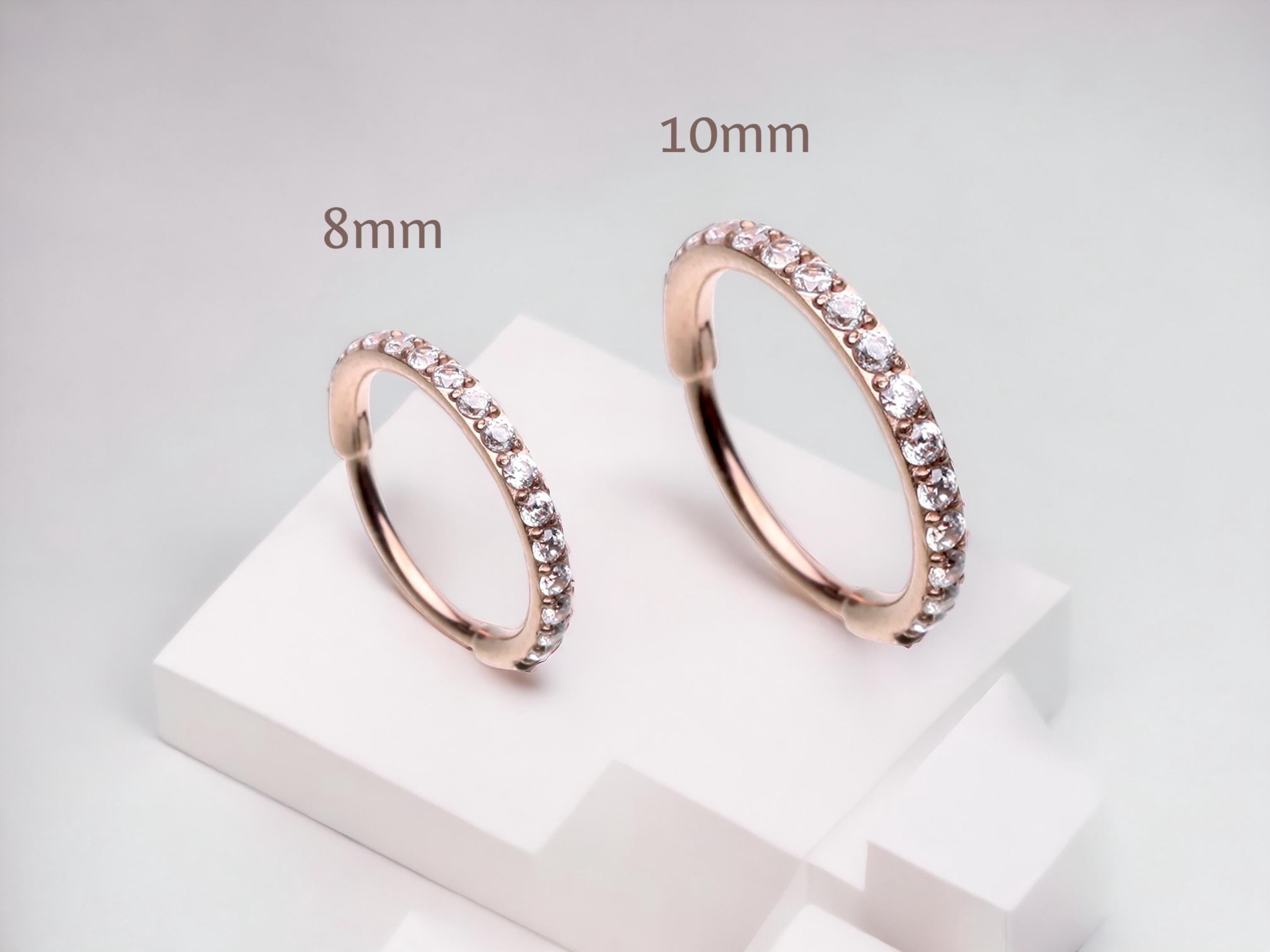 20g Nose Hoop Ring, Dainty Rose Gold Nose Cartilage Helix Lobe Daith Piercing Hoop Ring, Multipurpose Clicker Ring Jewelry
