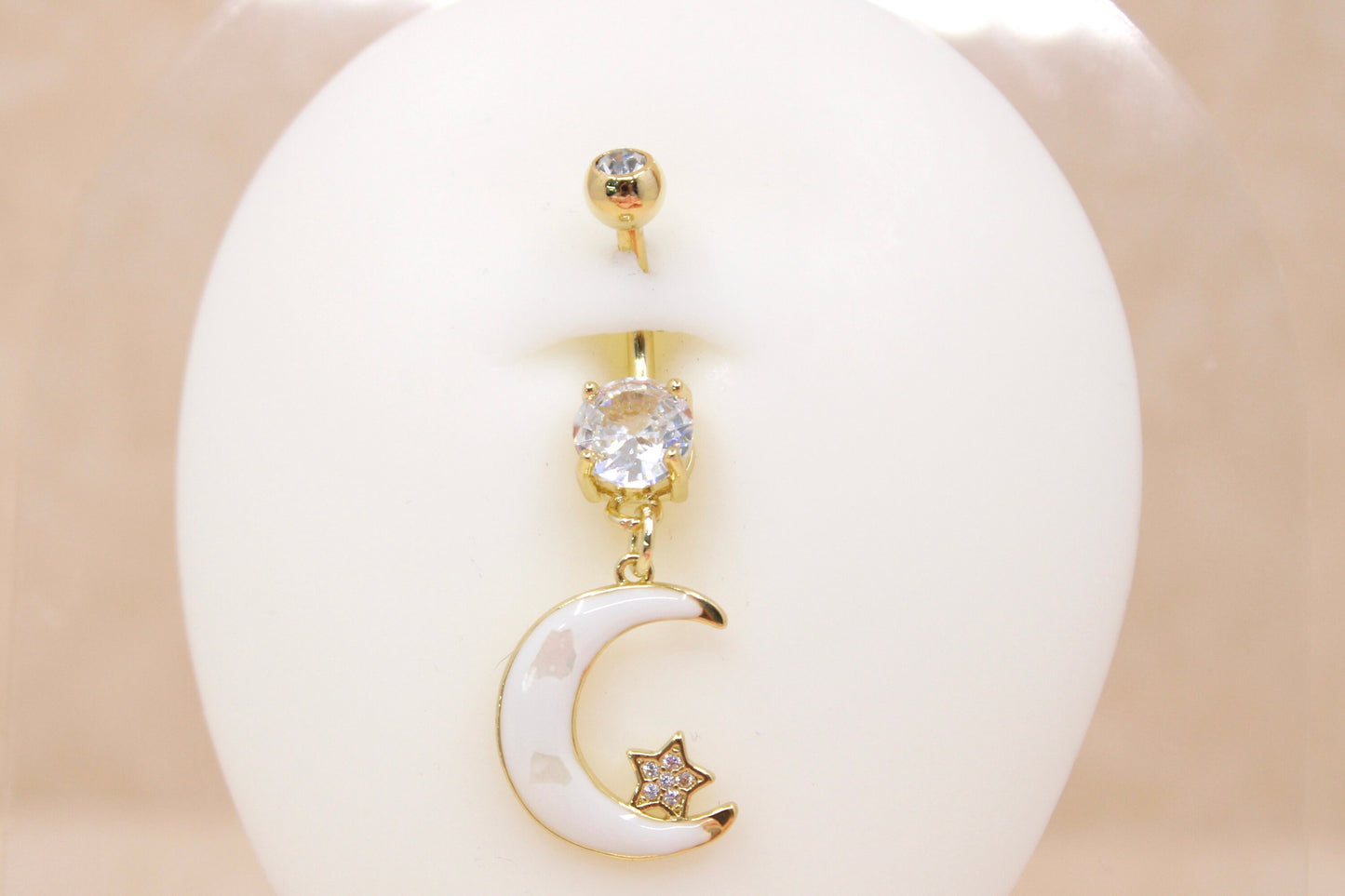 Dangling Moon Belly Button Ring