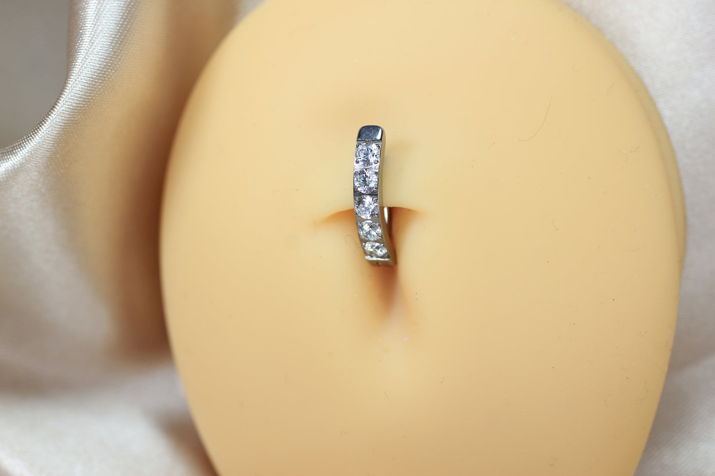 Silver Titanium Belly Clicker Ring.