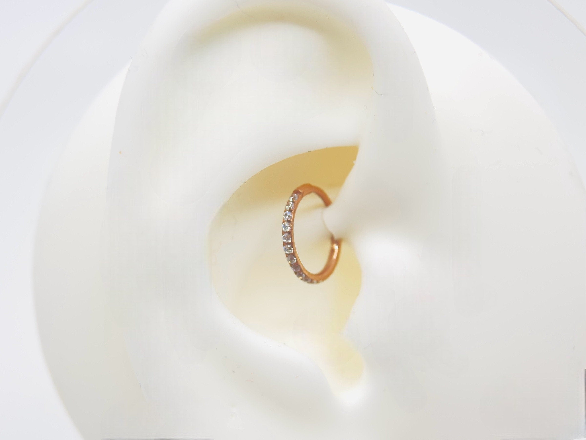20g Nose Hoop Ring, Dainty Rose Gold Nose Cartilage Helix Lobe Daith Piercing Hoop Ring, Multipurpose Clicker Ring Jewelry
