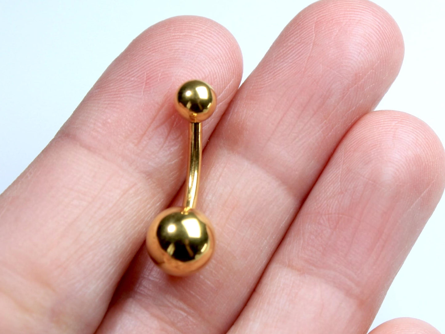 Titanium Belly Button Ring, 14G Plain Gold Belly Ring, Dainty Belly Piercing Jewelry, Minimalist Gold Belly Ring, Navel Piercing Jewelry.