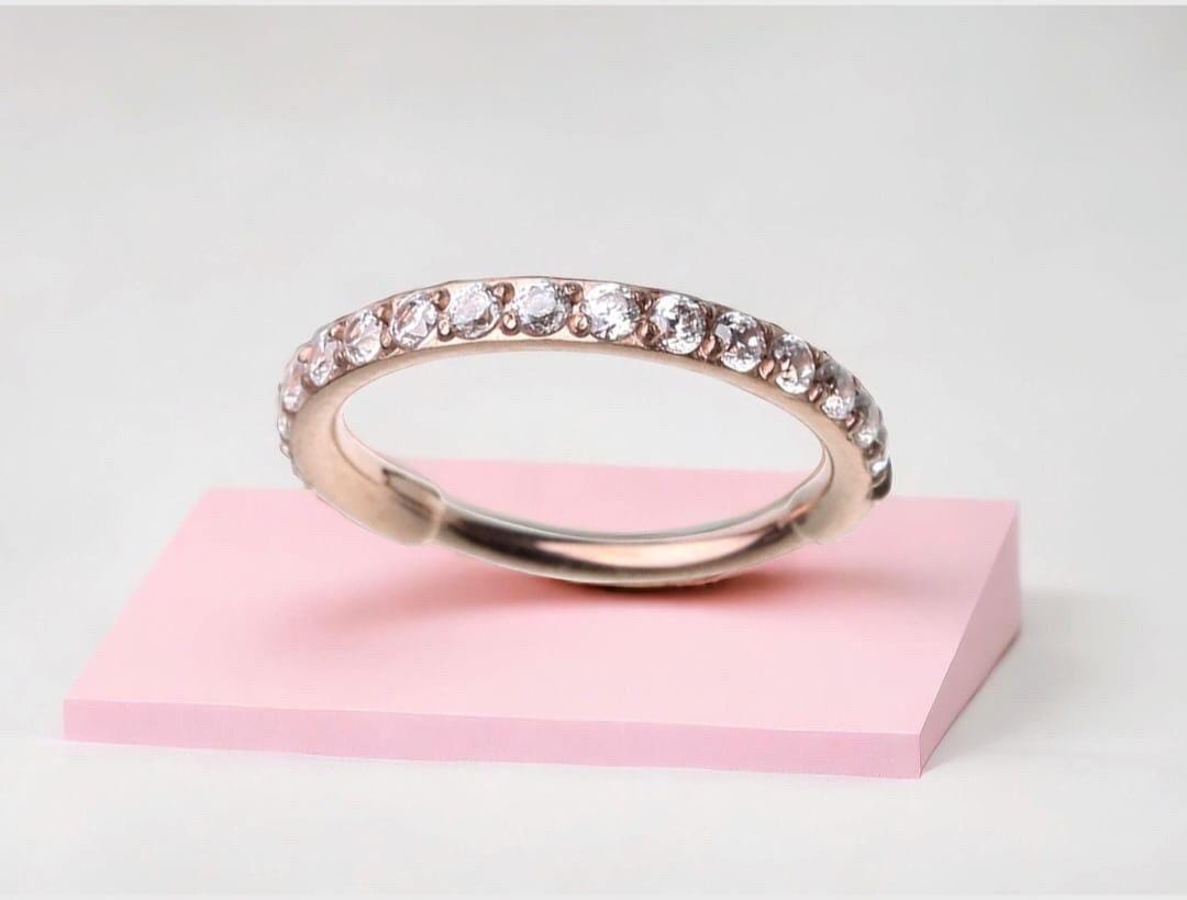 20g Nose Hoop Ring, Dainty Rose Gold Nose Cartilage Helix Lobe Daith Piercing Hoop Ring, Multipurpose Clicker Ring Jewelry