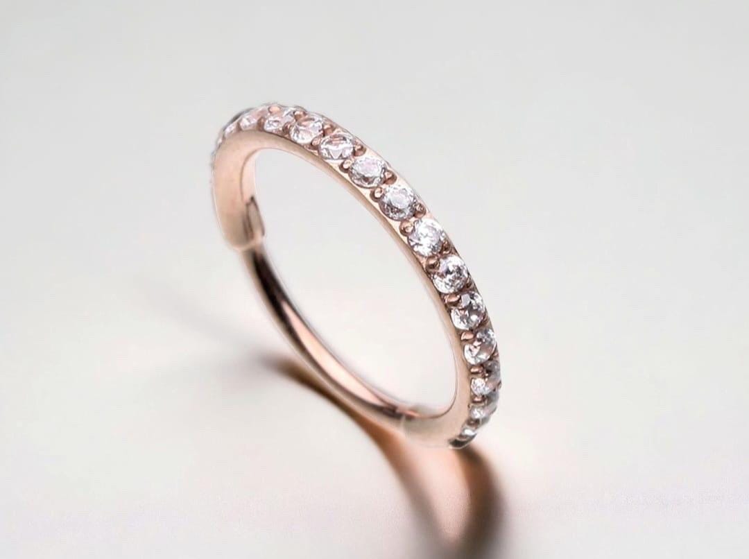 20g Nose Hoop Ring, Dainty Rose Gold Nose Cartilage Helix Lobe Daith Piercing Hoop Ring, Multipurpose Clicker Ring Jewelry
