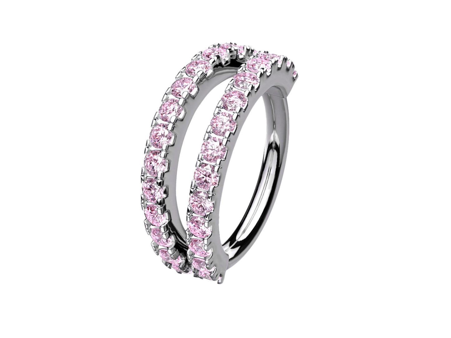 Double Line Cz Bendable Nose Hoop Ring, Thin Snug Fit Nose Piercing Hoop Ring Jewelry, Multipurpose Various Piercings Hoop Ring Various