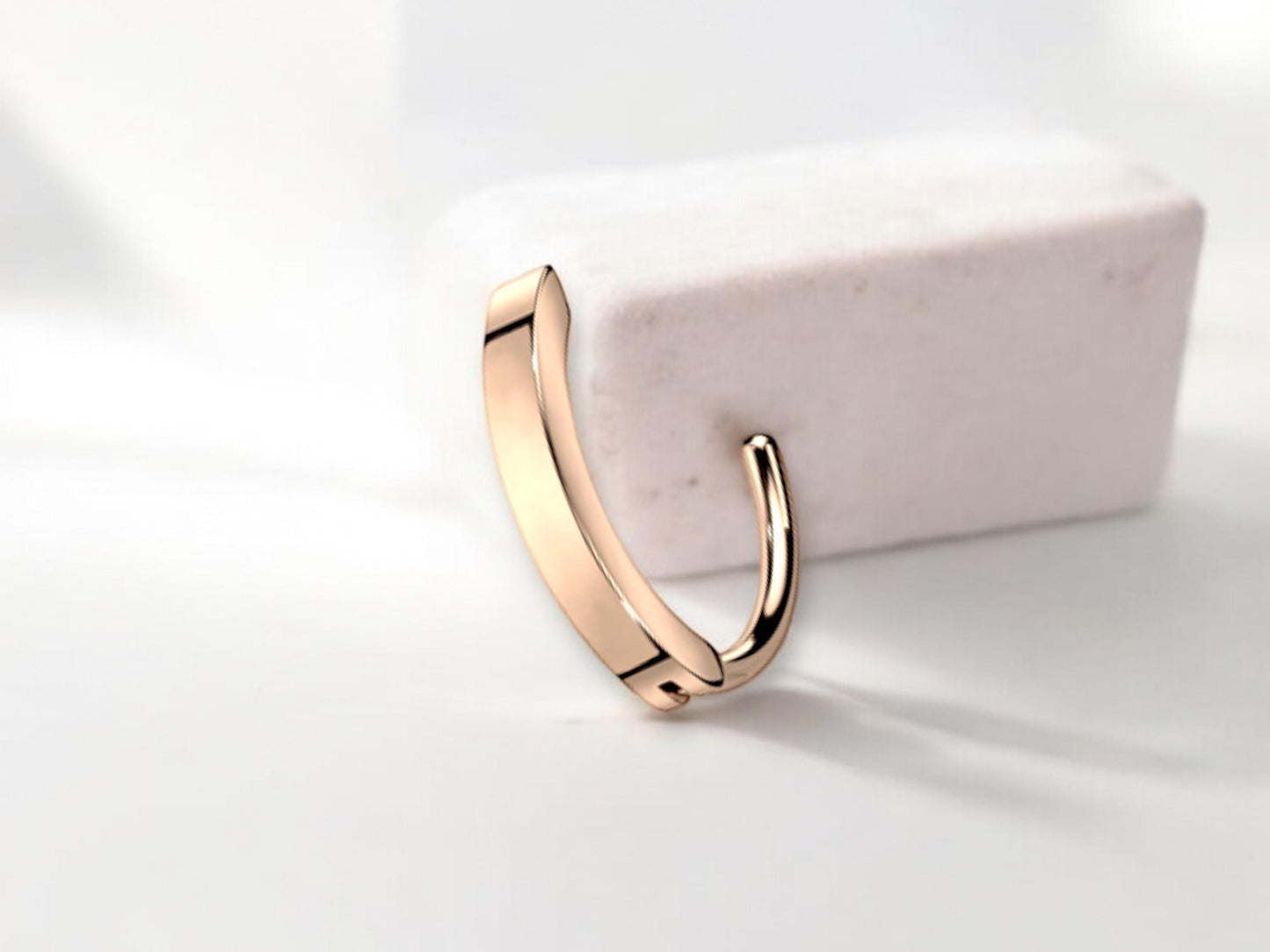 14g Titanium Rose Gold Belly Clicker Ring,Plain Rose Gold Belly Ring Hoop Jewelry,Minimalist Belly Piercing Jewelry, Solid Navel Piercing