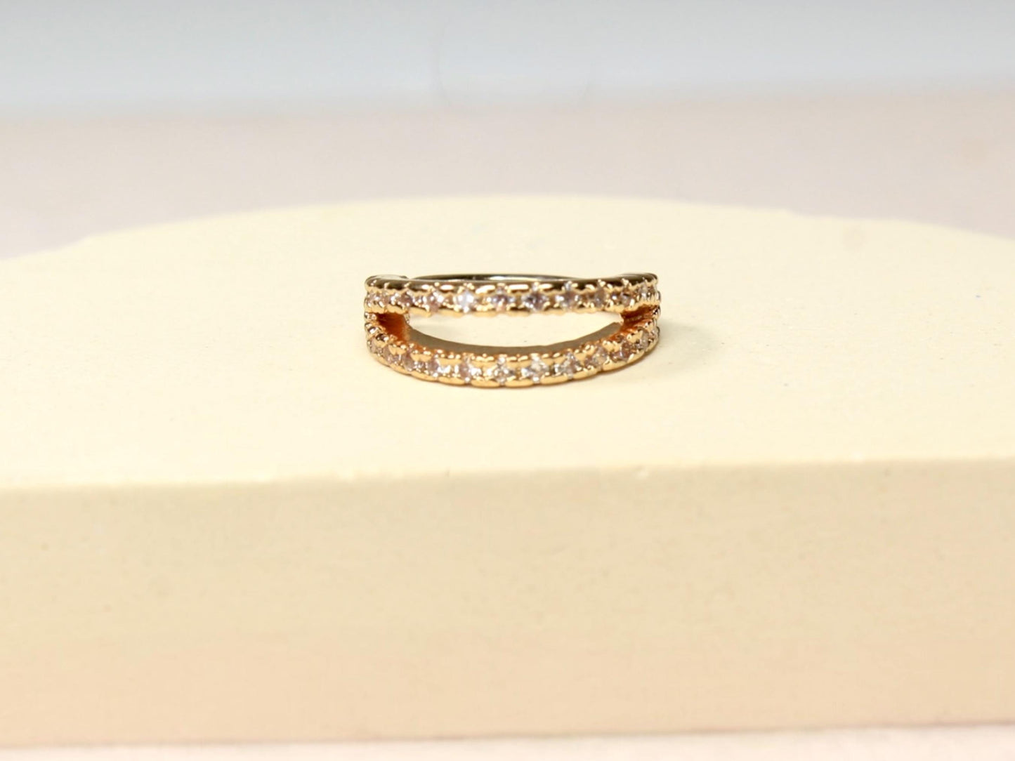 20G Gold Nose Hoop Ring, Double Line CZ Bendable Nose Ring, Thin Snug Fit Nose Piercing Jewelry, Dainty Cartilage Piercing, Body Jewelry