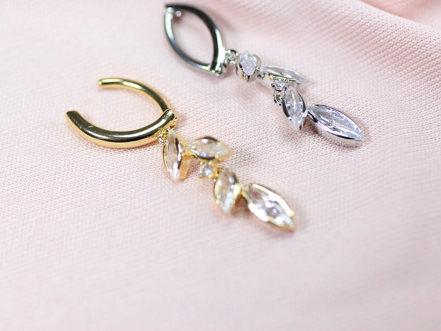 Dangling Vine Leaf Belly Clicker Ring