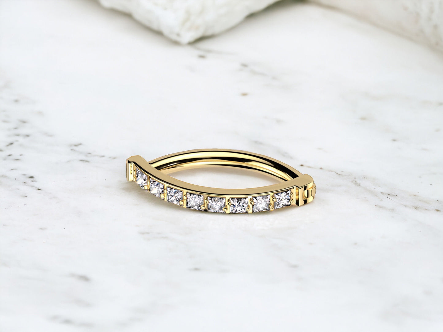 Dainty Gold titanium Belly Clicker Ring