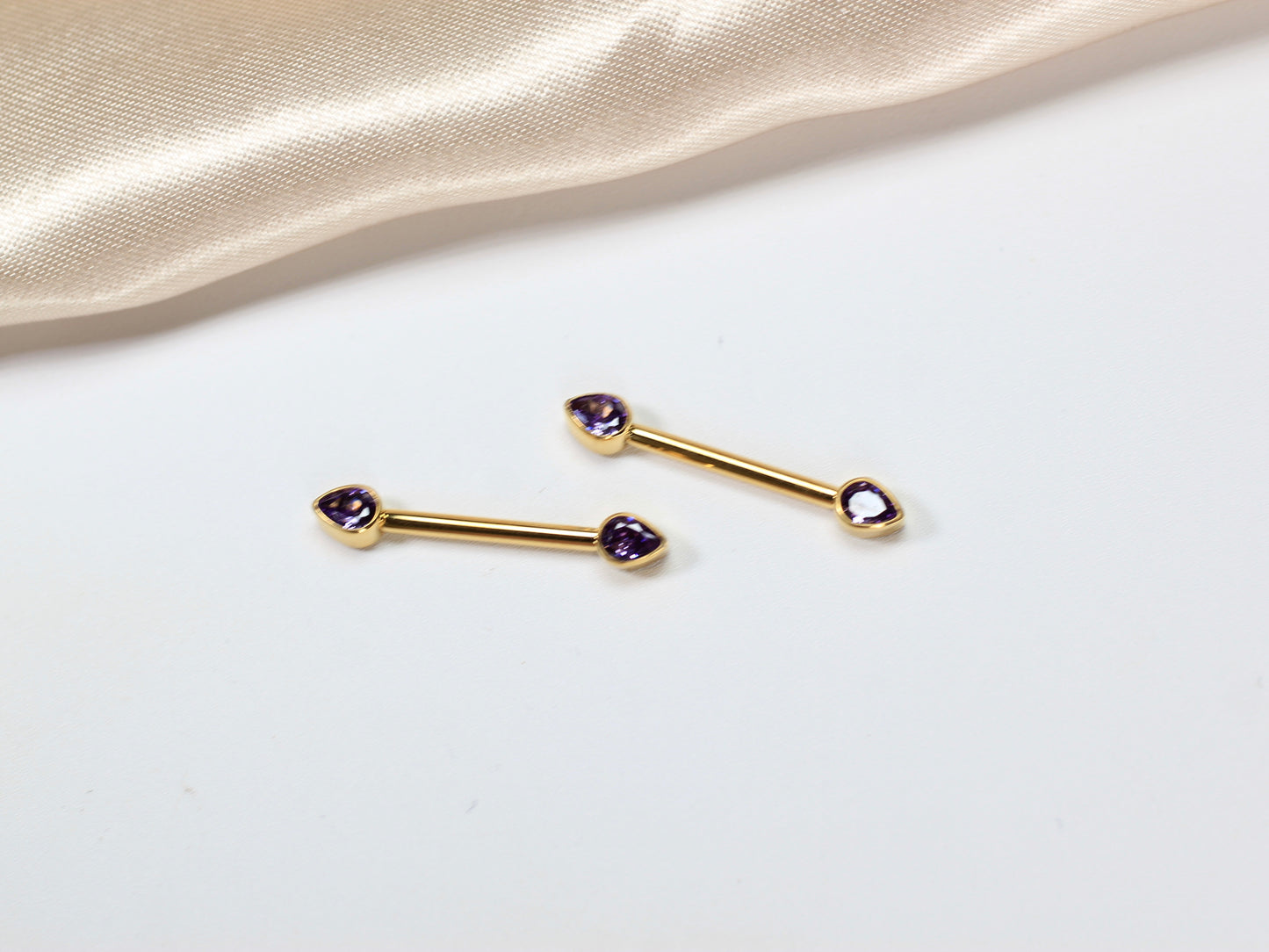 Purple Titanium Internally Threaded Nipple Barbell.