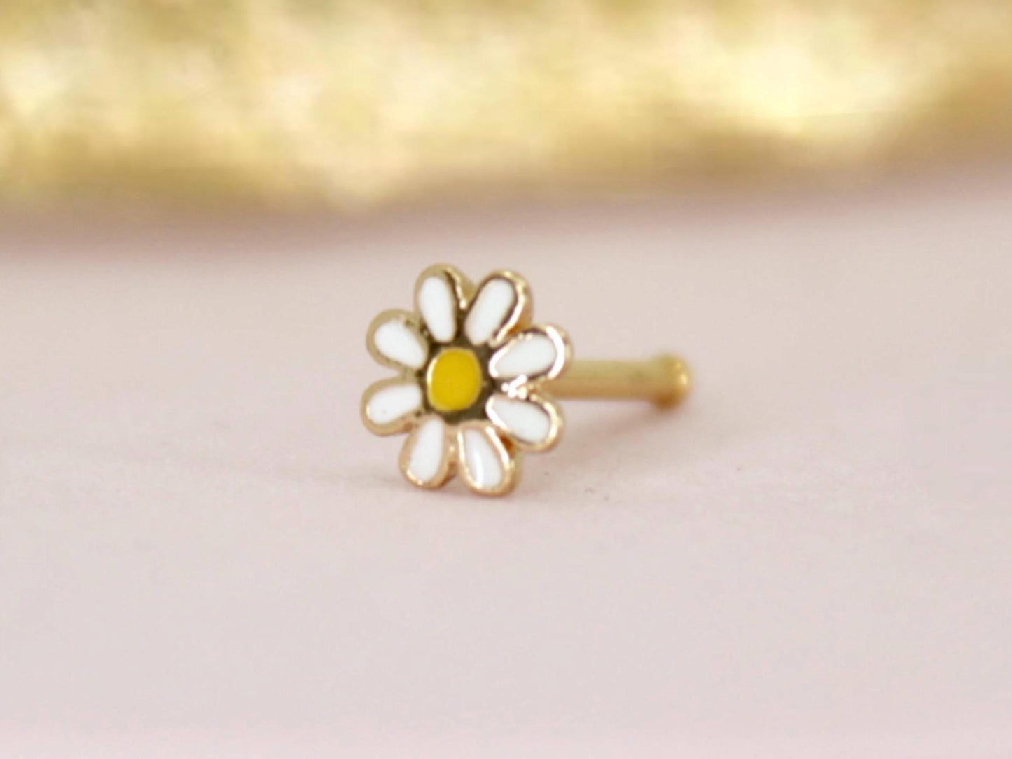 20g Daisy Flower Nose Stud, Floral Decor Nose Bone Stud Jewelry, Ball End Nose Piercing Stud, Thin Nose Stud  hypoallergenic Jewelry