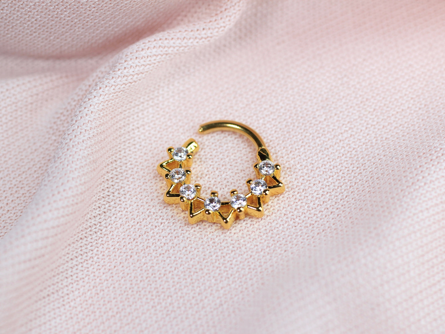 16G Gold Septum Clicker Ring.