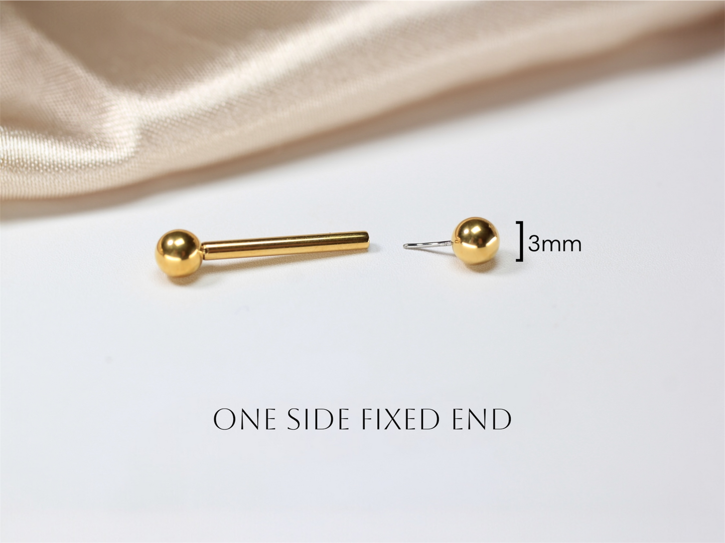 Gold Titanium Thread-less Push In Nipple Barbell.