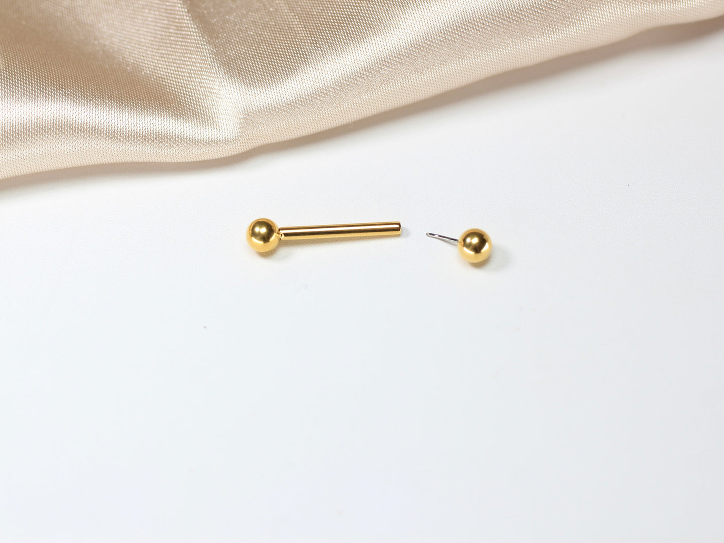 Gold Titanium Thread-less Push In Nipple Barbell.