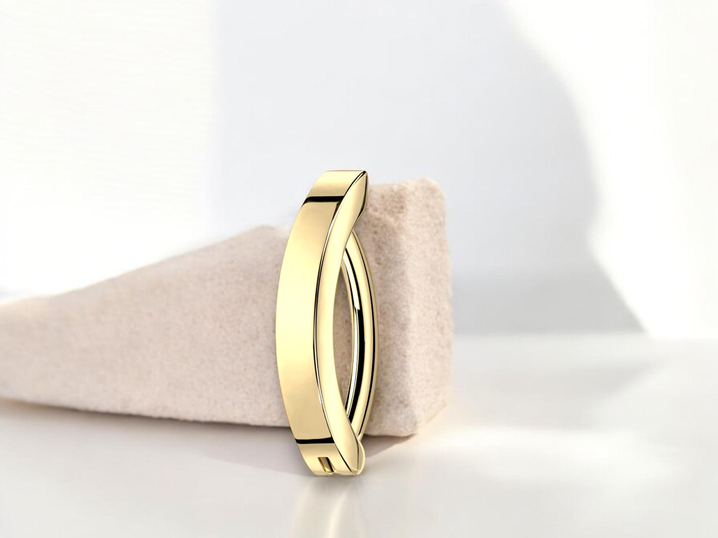 Gold Titanium Belly Clicker Ring, 14G Simple Plain Gold Belly Ring Jewelry, Minimalist Belly Hoop Piercing Jewelry, Navel Piercing