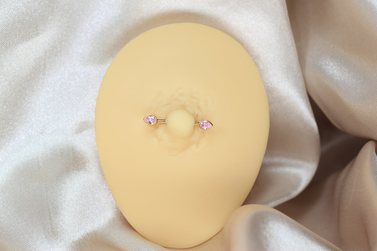 Titanium Internally Threaded Pink Nipple Barbell.