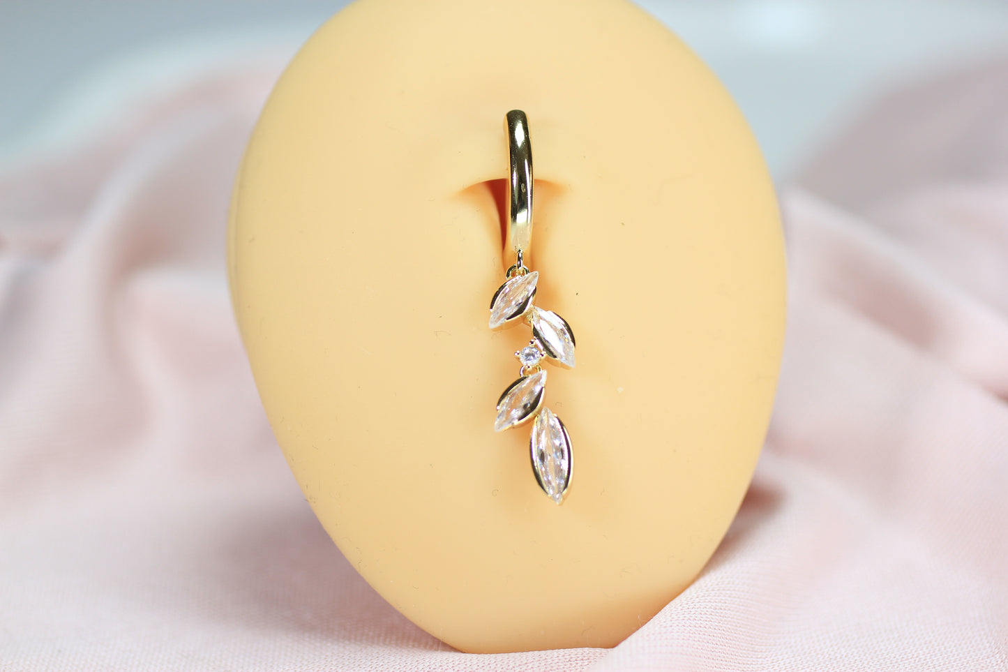Dangling Vine Leaf Belly Clicker Ring