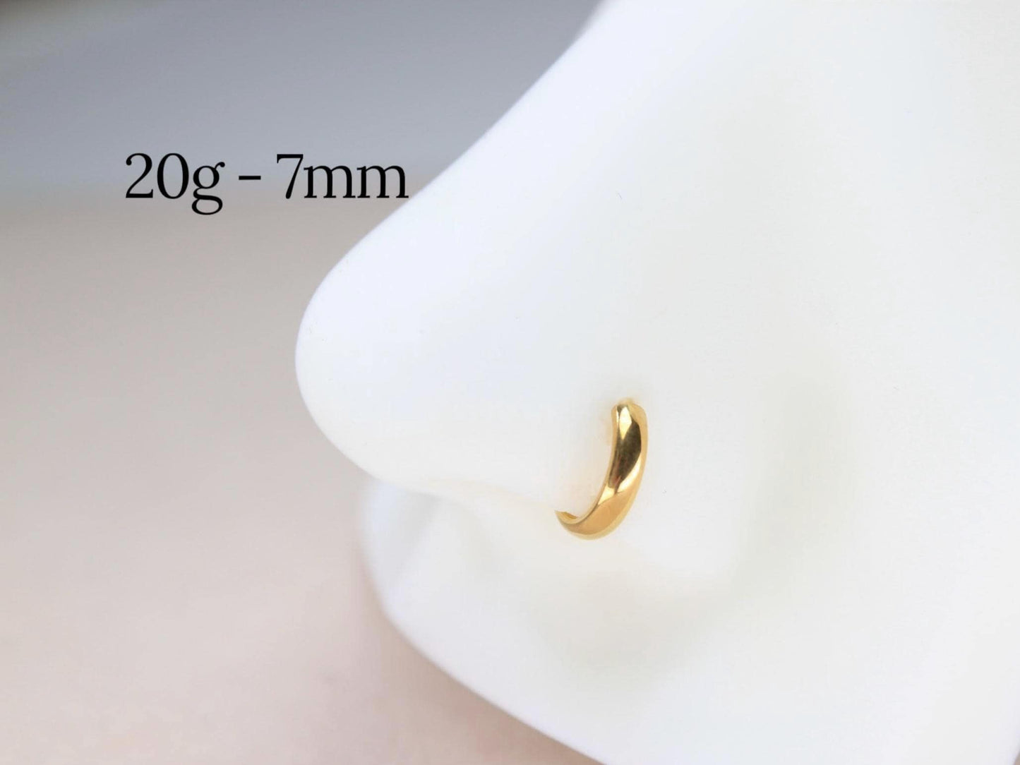 20g Titanium Gold Chunky/Thick  Nose Hoop Ring.