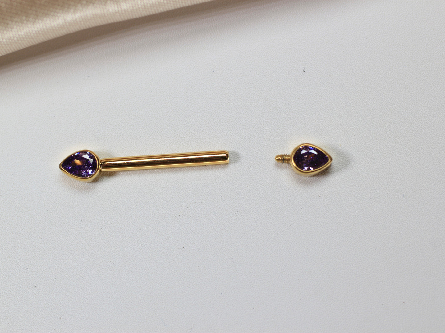 Purple Titanium Internally Threaded Nipple Barbell.