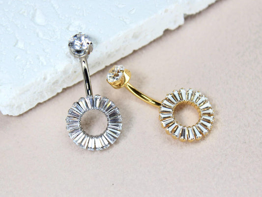 14G Belly Button Ring, Implant Grade Titanium Silver Belly Ring, Dainty Navel Piercing , Hypoallergenic Body Jewelry