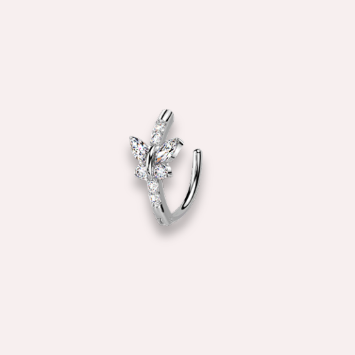 Butterfly Belly Clicker Ring CZ Navel Ring Gold Silver.