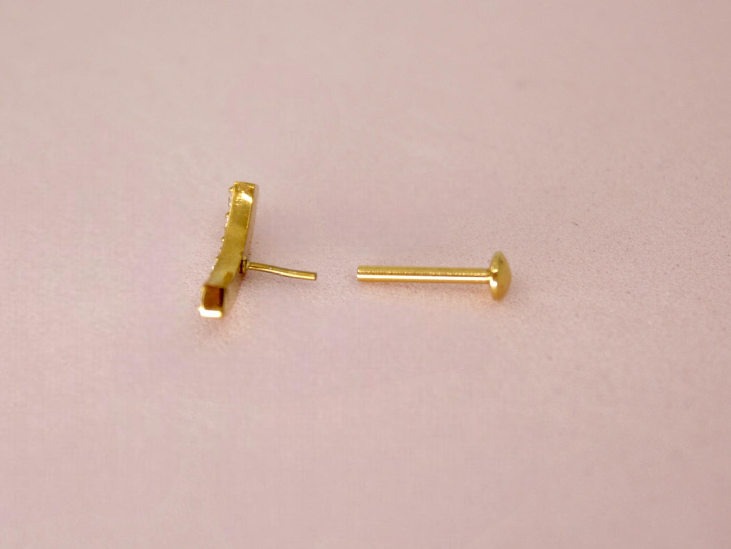 Gold Cartilage Flat Back Stud with Stones.
