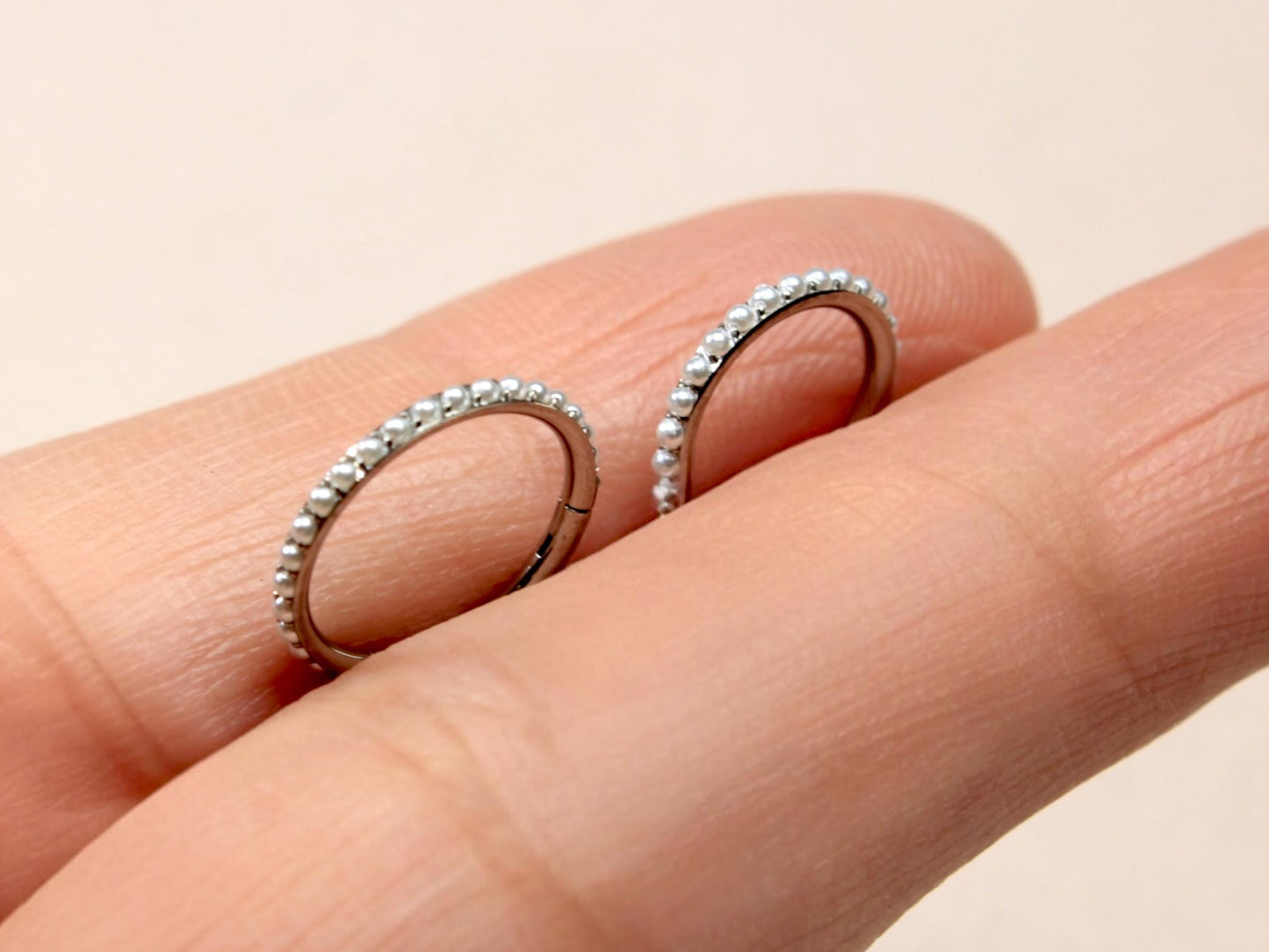 16G Titanium Nose Hoop Ring, Pearl Decor Nose Piercing Jewelry, Minimalist Nose Hoop Ring, Cartilage Piercing, Nose Piercing, Nose Jewelry