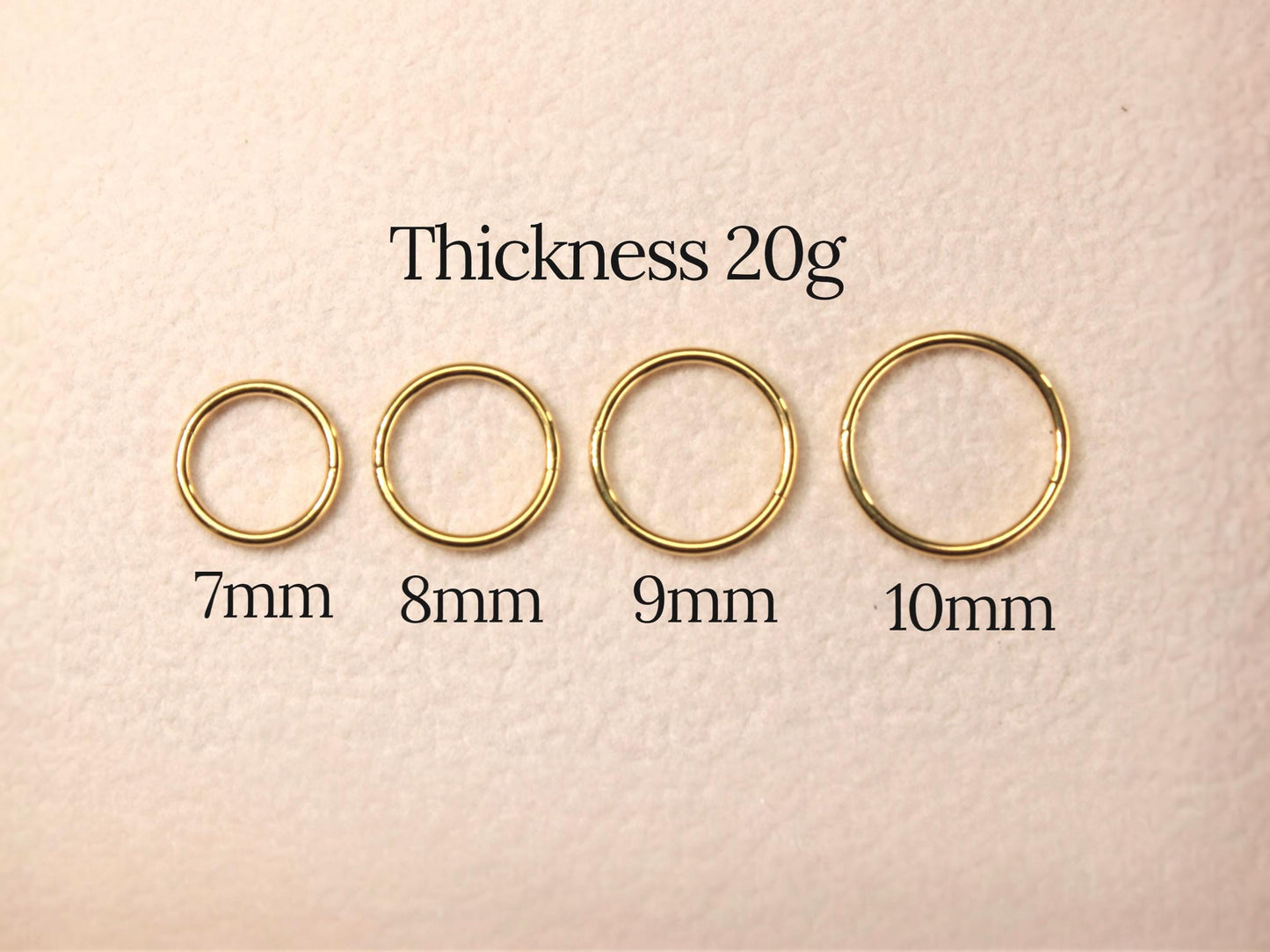 Titanium Nose Hoop Clicker Ring, 20g Dainty Gold Nose Ring Piercing, Plain Gold Nose Ring, Minimalist Body Jewelry