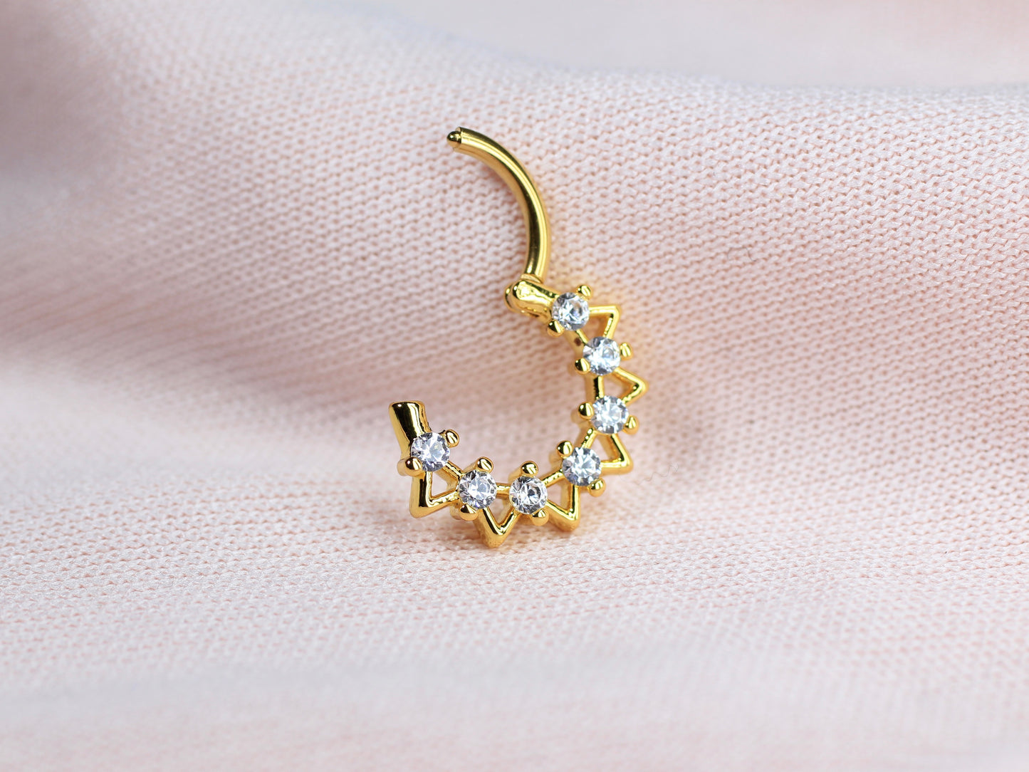 16G Gold Septum Clicker Ring.