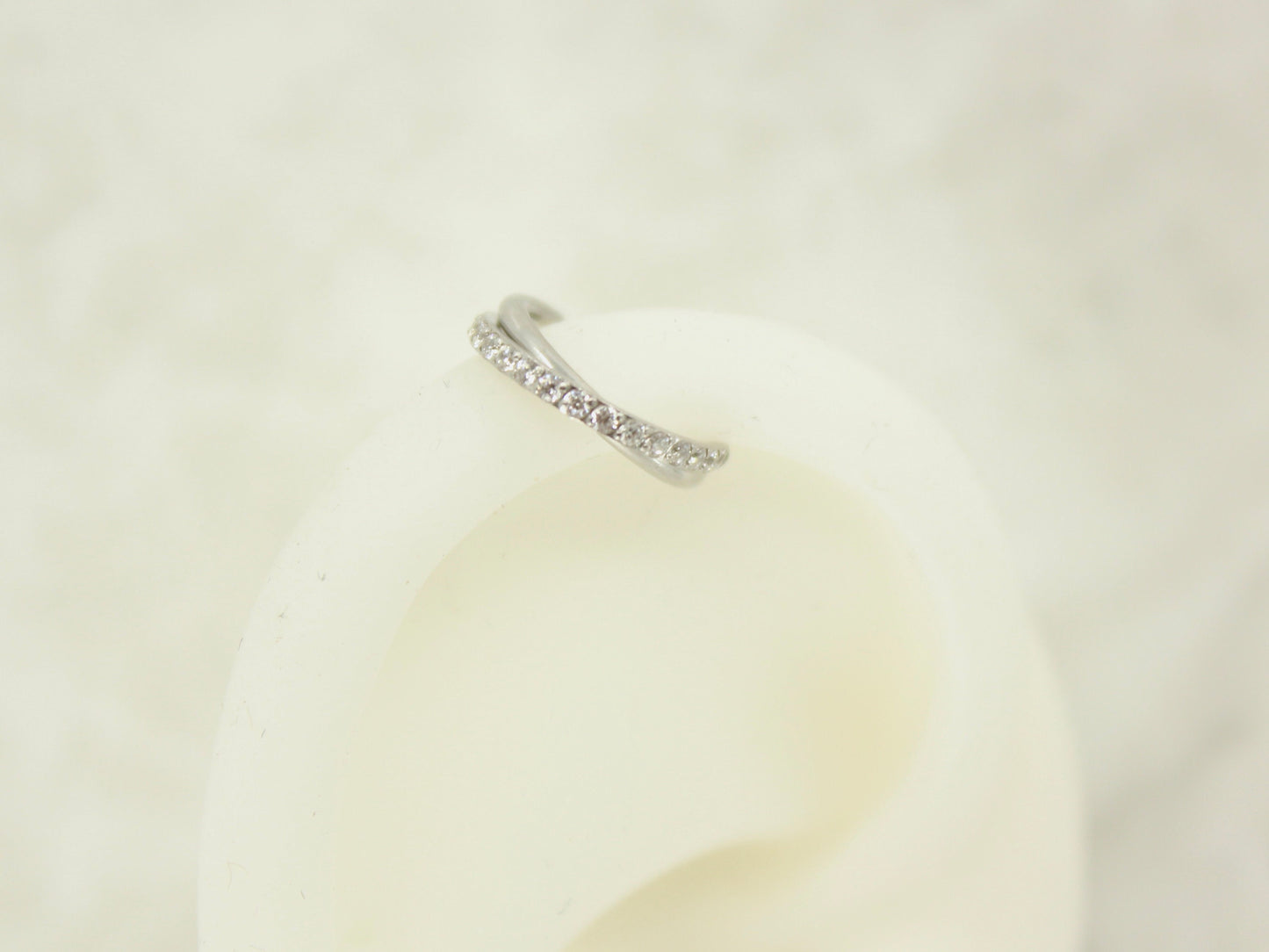 New • Silver Dainty CZ Paved Conch Ring Clicker, CZ Criscross Hoop Ring, Conch Clicker Hoop Ring, Septum Daith Cartilage Waterproof Earrings