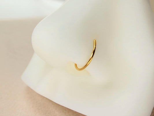 Titanium Nose Hoop Clicker Ring, 20g Dainty Gold Nose Ring Piercing, Plain Gold Nose Ring Body Jewelry