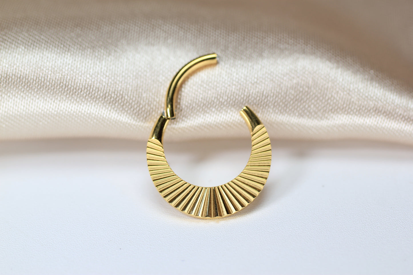 Gold Titanium Faceted Septum Ring.