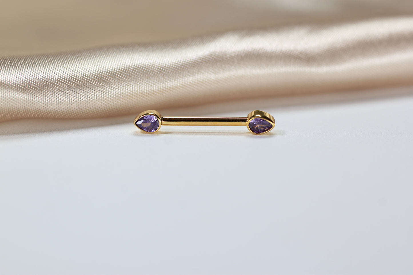 Purple Titanium Internally Threaded Nipple Barbell.
