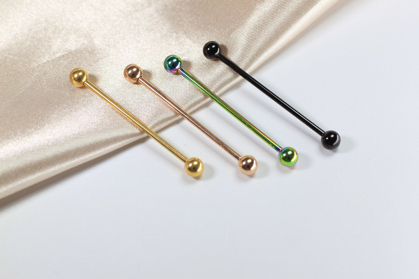 Titanium Industrial Barbell Piercing.