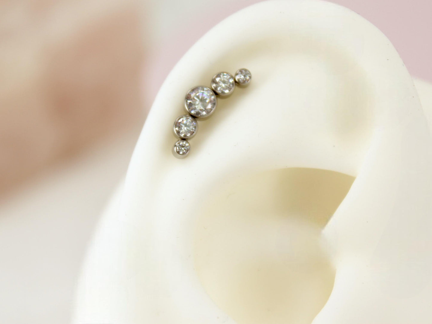 Titanium Threadless Silver Flat Back Earring, 18G Push In Labret Monroe Piercing,8mm Cartilage Piercing,Conch Piercing, Ear Piercing Jewelry