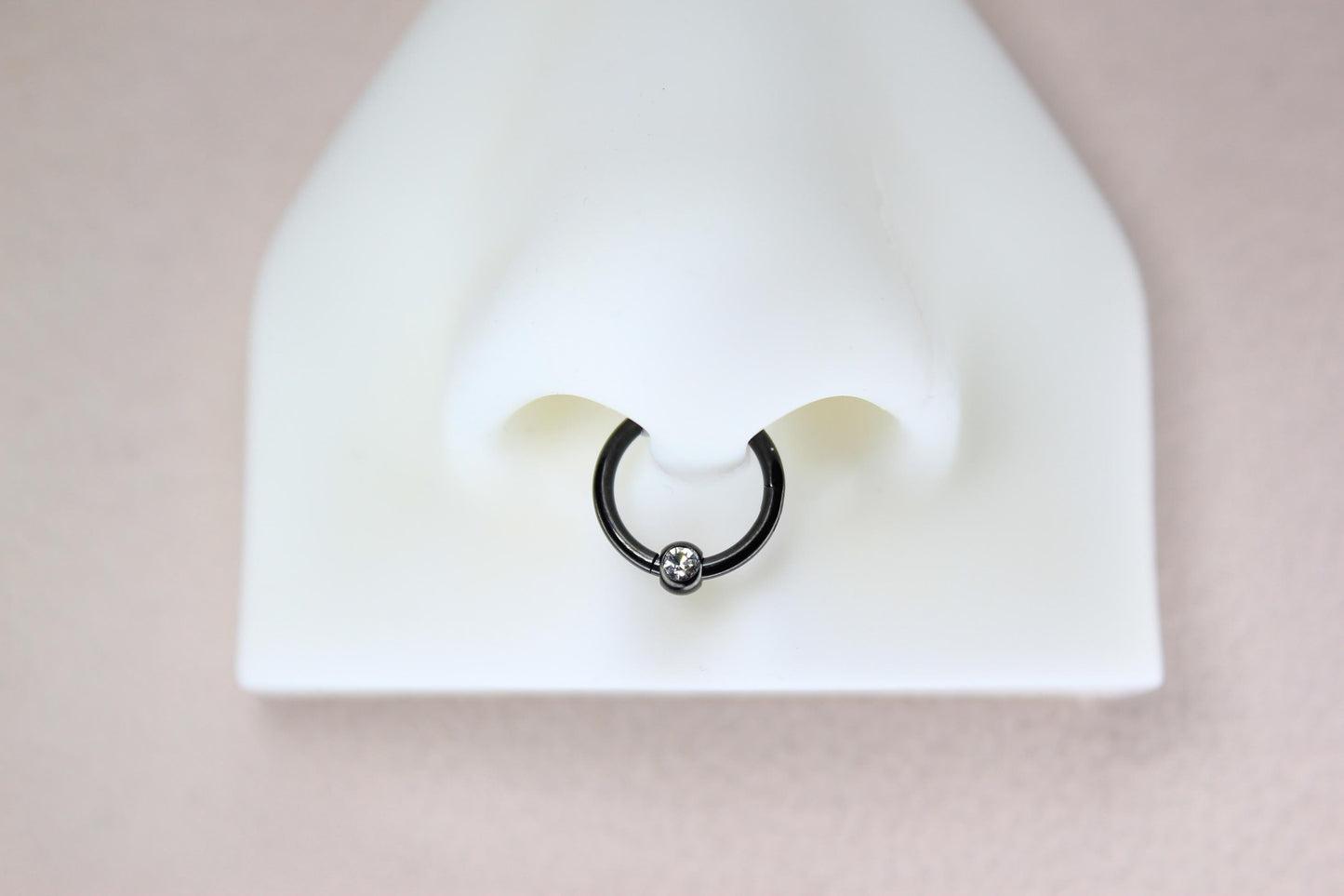 16g Septum Clicker Ring, Dainty CZ Septum Hoop Piercing, Minimalist Body Jewelry