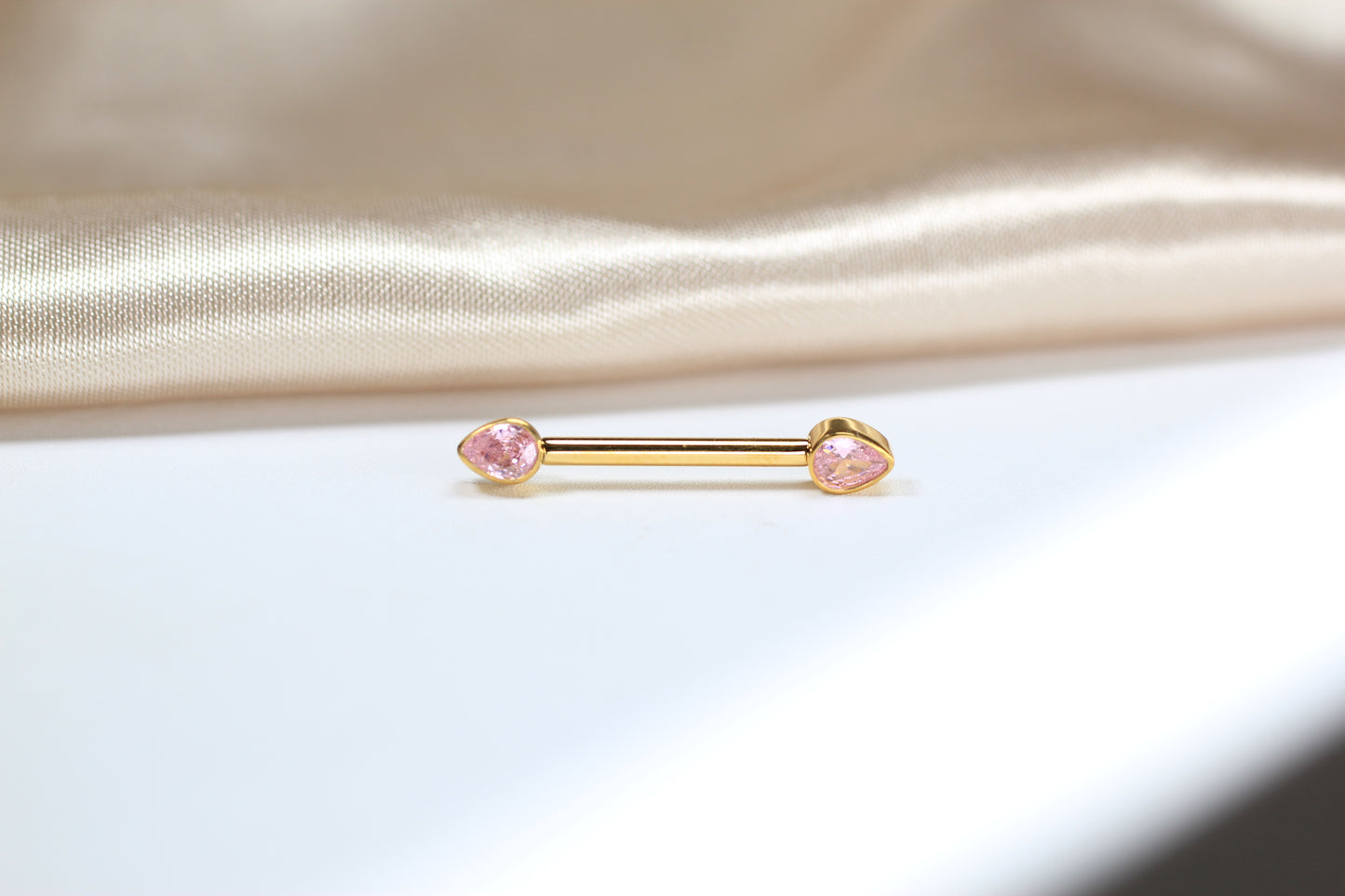 Titanium Internally Threaded Pink Nipple Barbell.