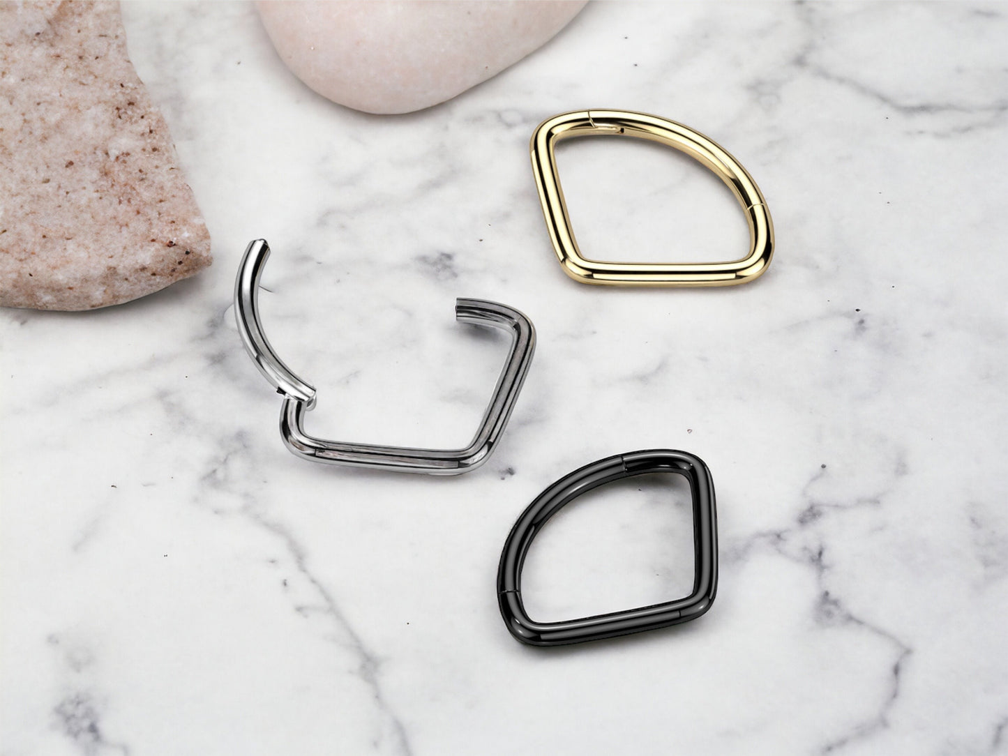 16g Titanium Septum Ring, Plain Simple V Shape Style Septum Nose Piercing Jewelry,Teardrop Septum Clicker Ring Piercing. Nose Ring Piercing.