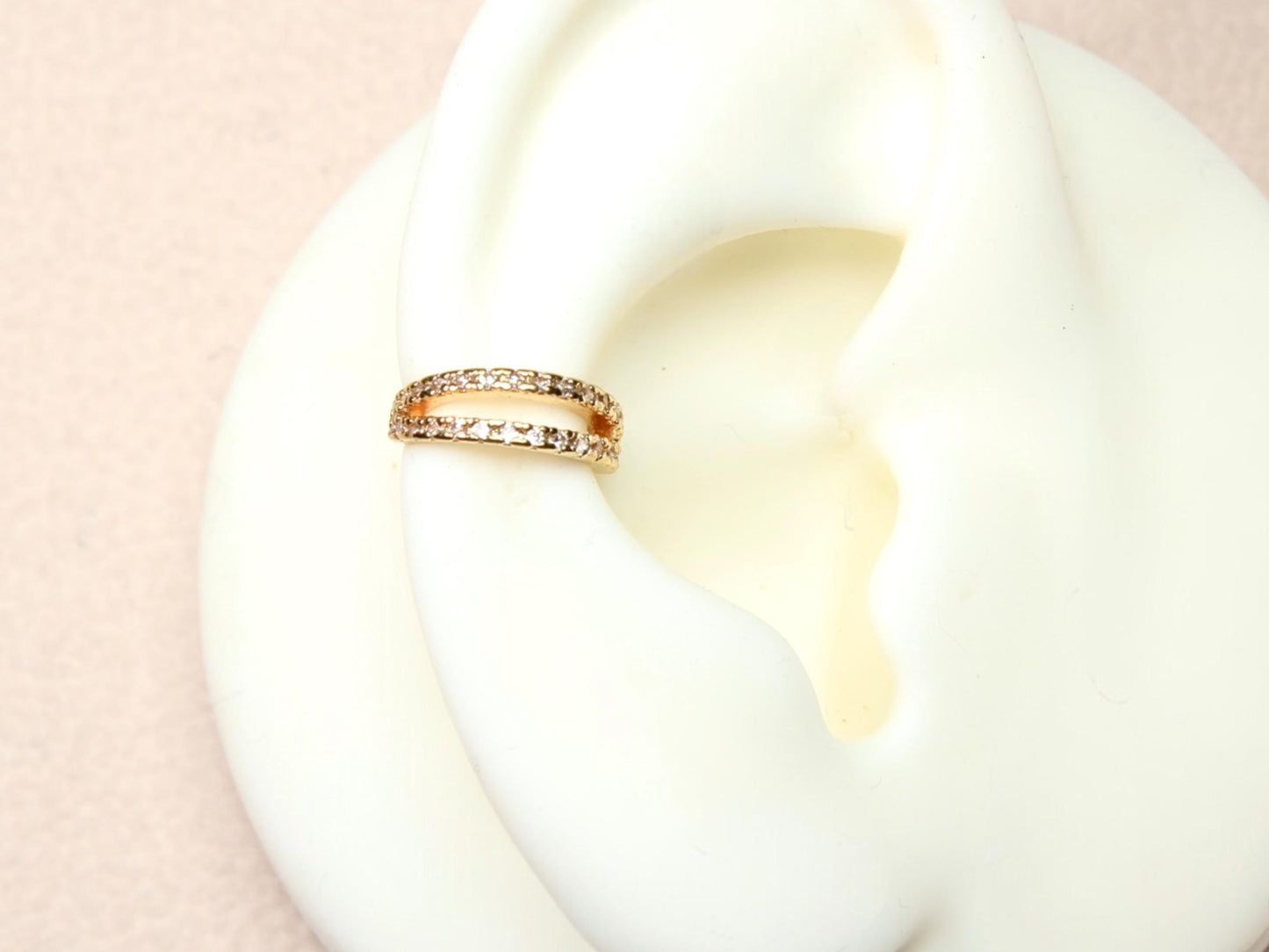 20G Gold Nose Hoop Ring, Double Line CZ Bendable Nose Ring, Thin Snug Fit Nose Piercing Jewelry, Dainty Cartilage Piercing, Body Jewelry