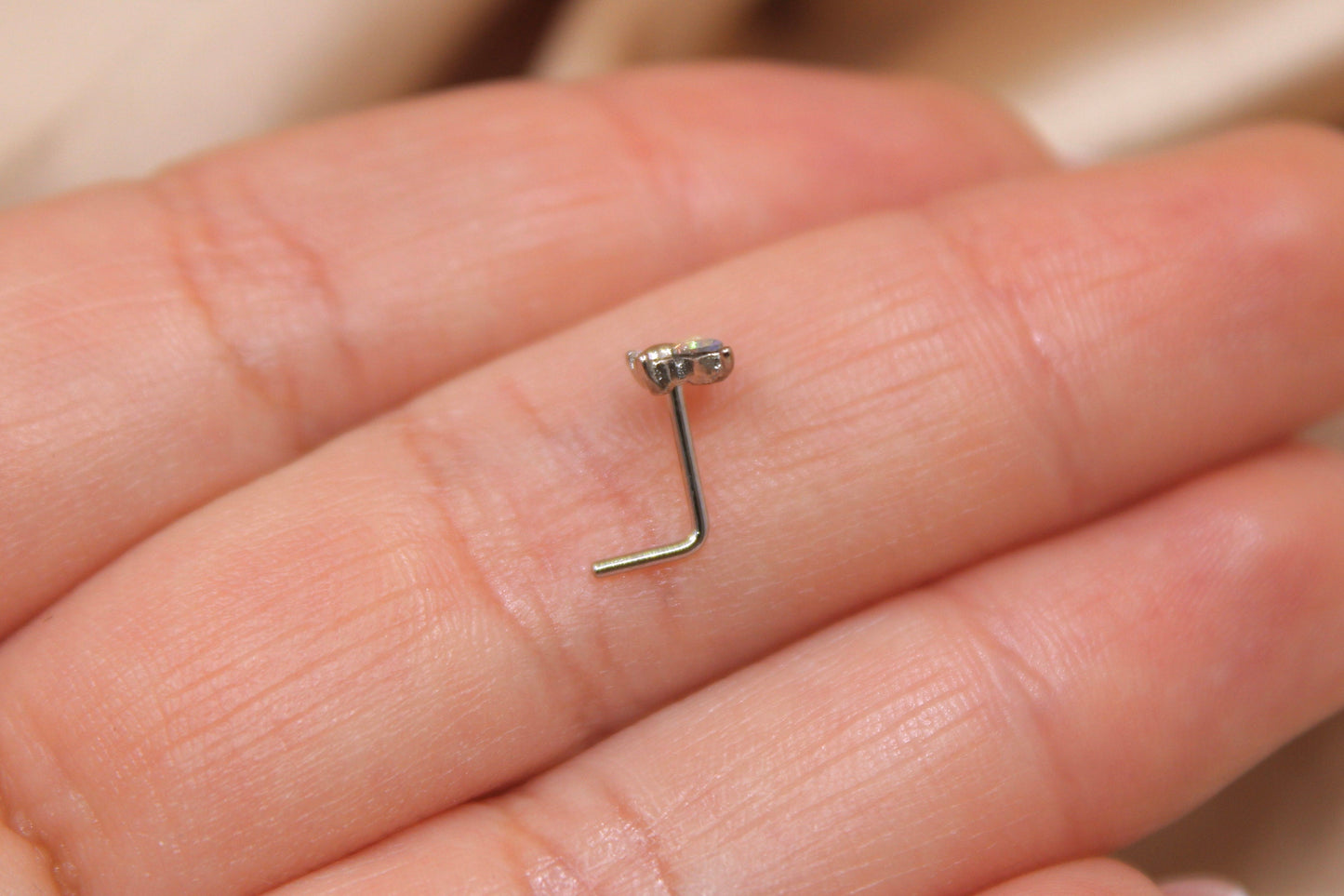 Butterfly Nose Stud, Ball End Sparkle Butterfly Decor Nose Piercing Jewelry, 20g L Bend Nose Stud, Dainty Body Jewelry.