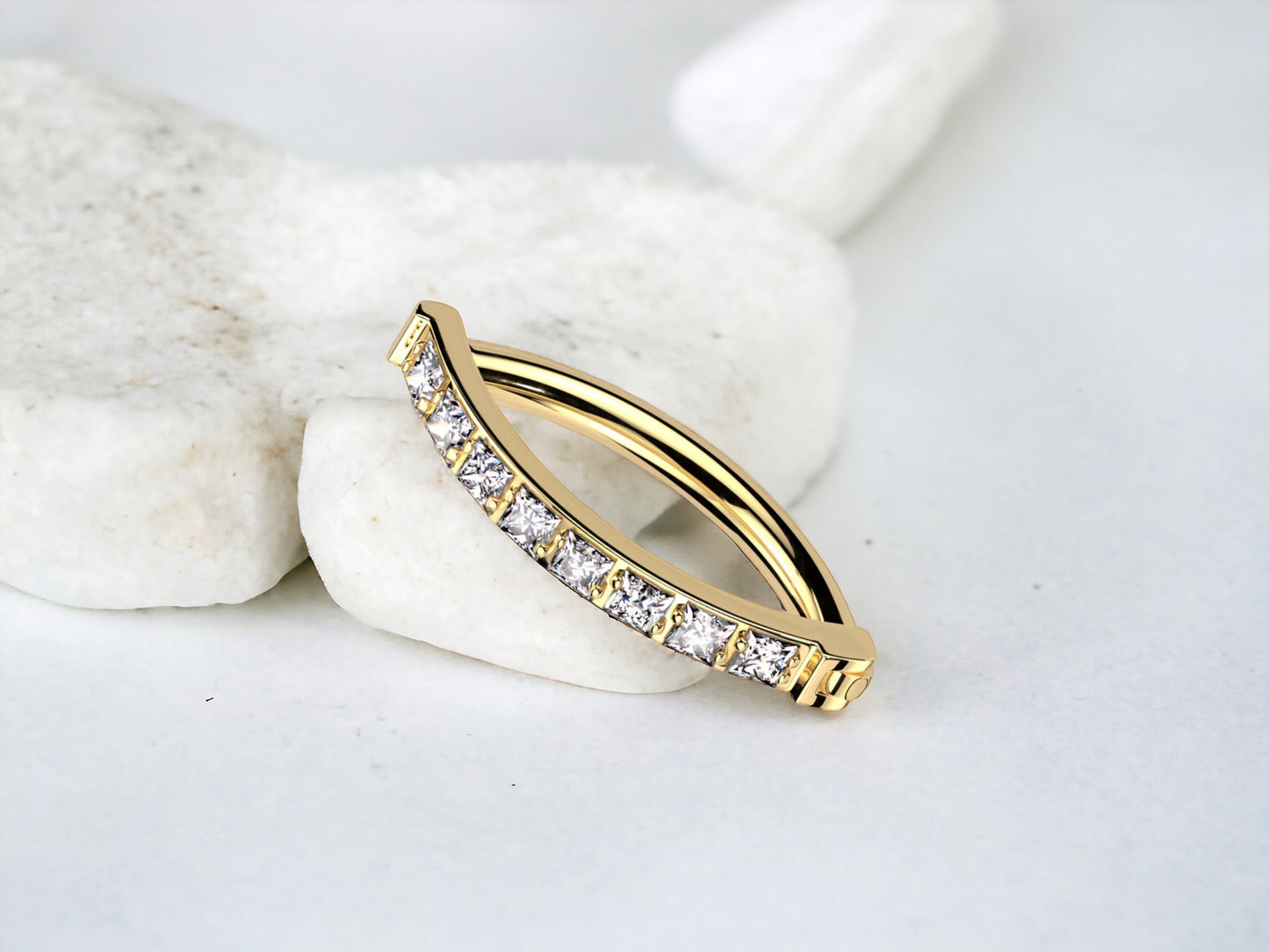 Dainty Gold titanium Belly Clicker Ring
