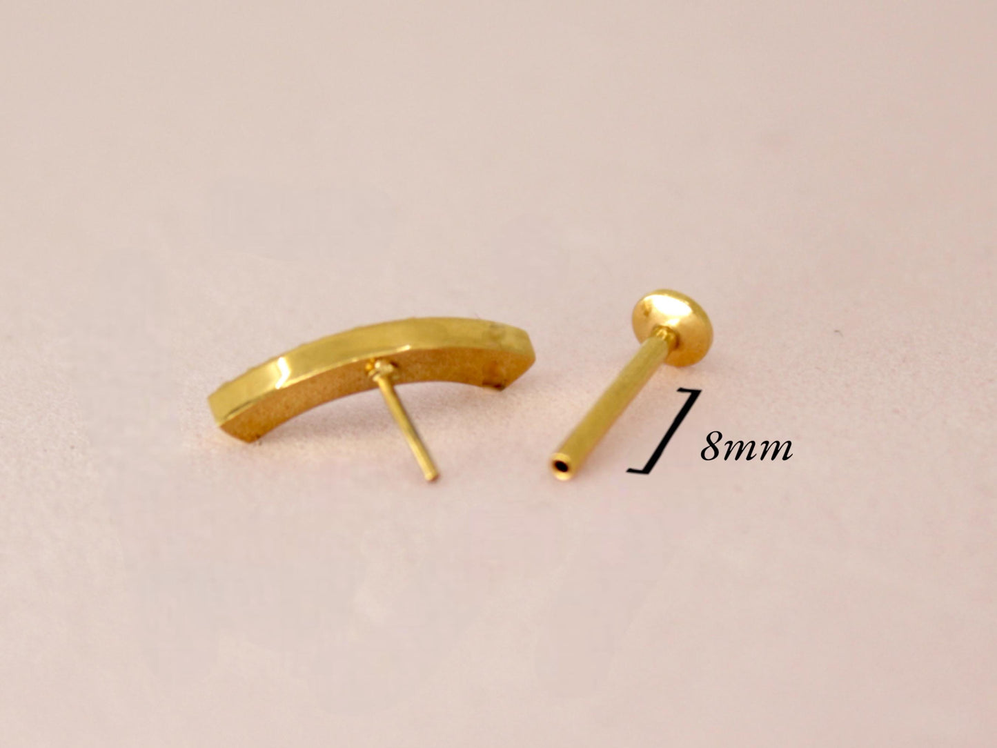 Gold Cartilage Flat Back Stud with Stones.