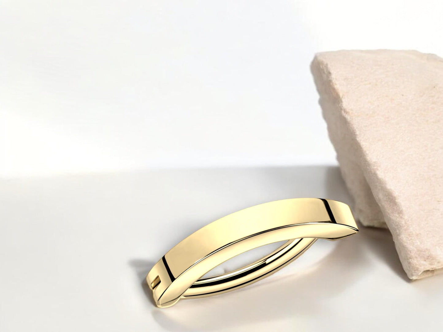 Gold Titanium Belly Clicker Ring, 14G Simple Plain Gold Belly Ring Jewelry, Minimalist Belly Hoop Piercing Jewelry, Navel Piercing