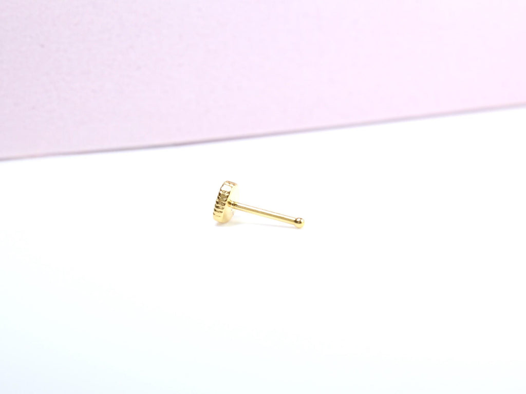 20g Heart Nose Stud, Dainty White Opal Glitter Nose Bone Stud,Ball End Nose Piercing,Thin Nose Stud, Gold Nose Ring, Hypoallergenic Jewelry